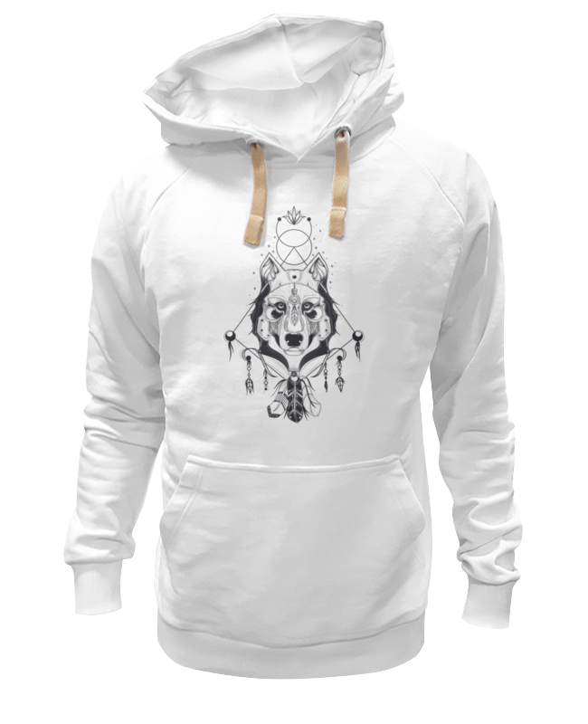 

Худи унисекс Printio Волк этник белое 3XL, Белый, Волк этник