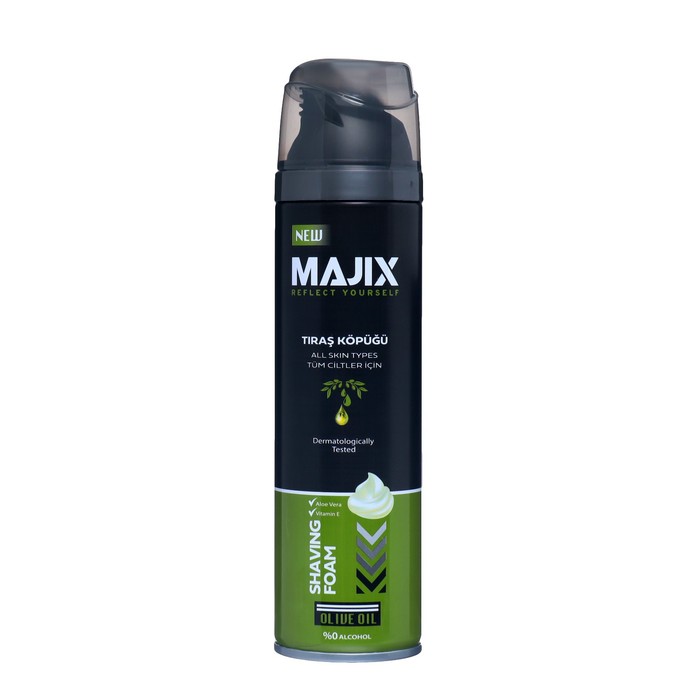 Пена для бритья Majix Sport Olive oil c оливковым маслом, 200 мл proraso пена освежающая для бритья с маслом эвкалипта и ментолом 50 мл