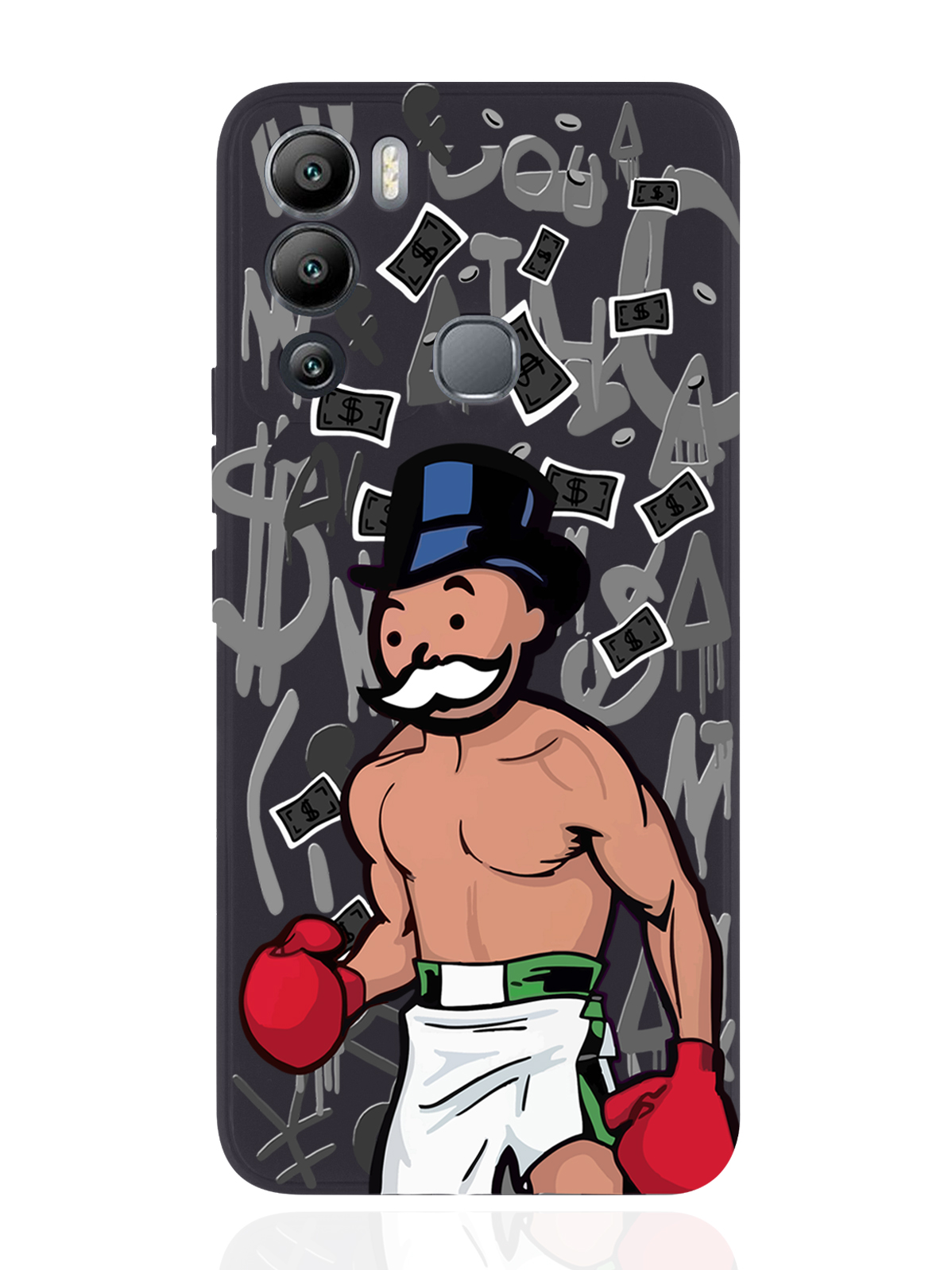 фото Чехол musthavecase для infinix hot 12i monopoly boxing монополия боксер черный