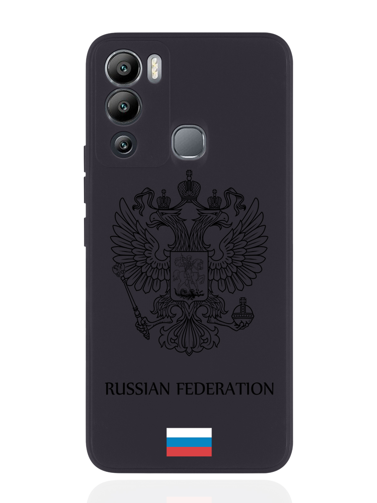 фото Чехол musthavecase для infinix hot 12i черный лаковый герб россия черный