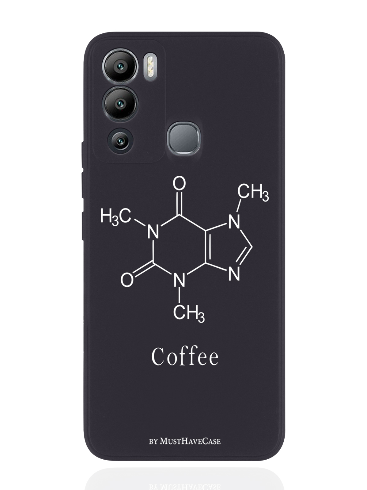 

Чехол MustHaveCase для Infinix Hot 12i Молекула кофе черный, Черный;белый