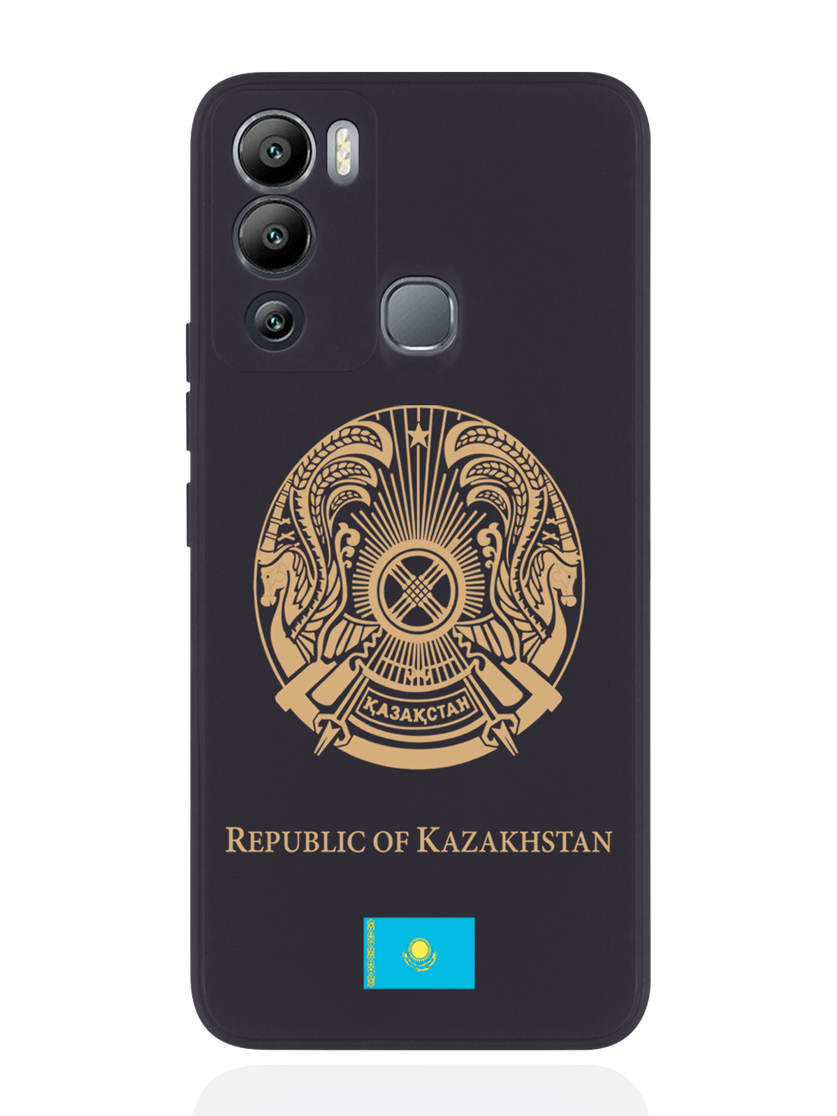 

Чехол SignumCase для Infinix Hot 12i Золотой Герб Казахстана черный, Золотистый;черный