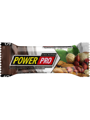 фото Протеиновый батончик с цельными орехами power pro 60г орех-йогурт powerpro