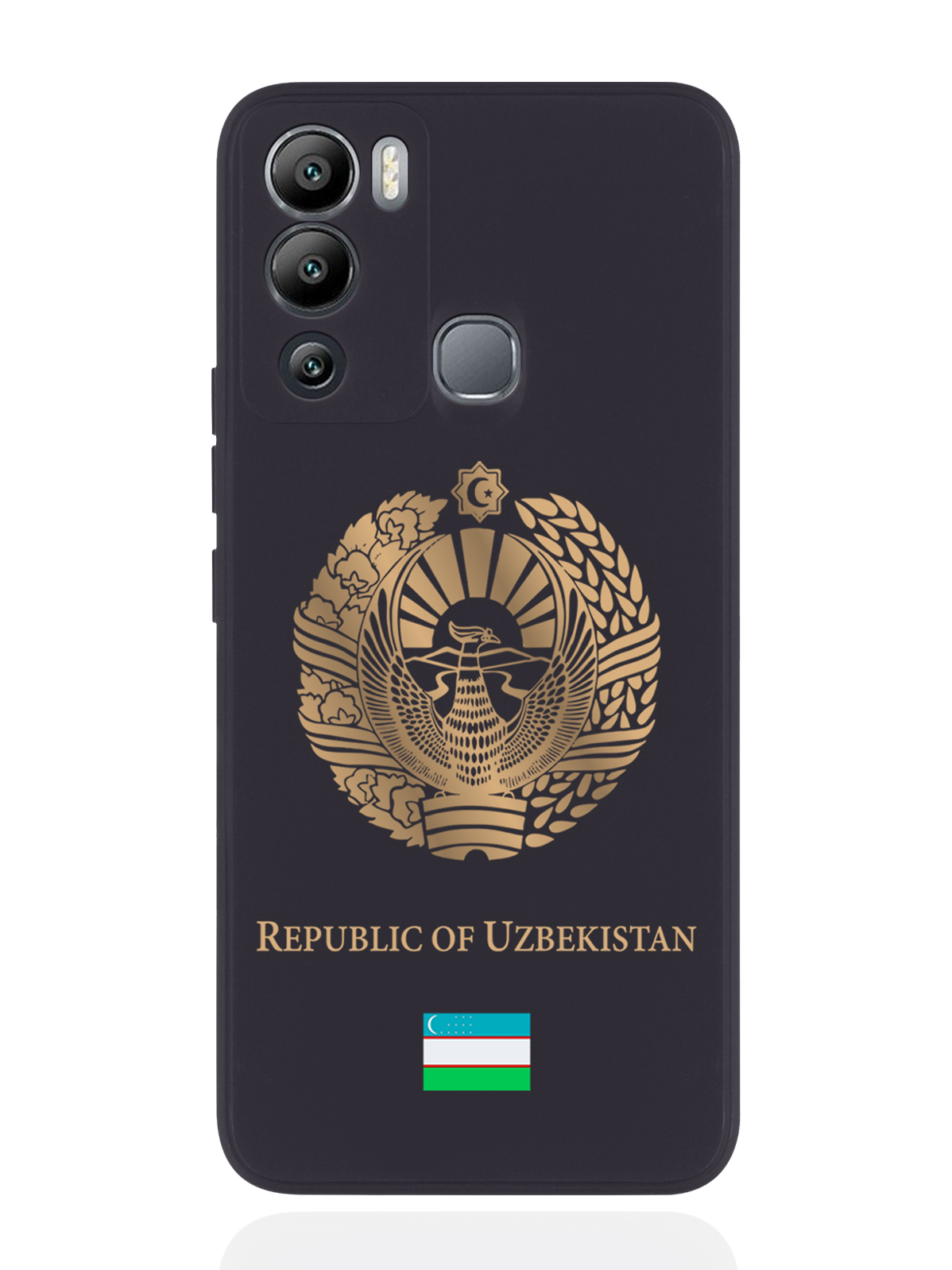 

Чехол SignumCase для Infinix Hot 12i Золотой Герб Узбекистана черный, Золотистый;черный