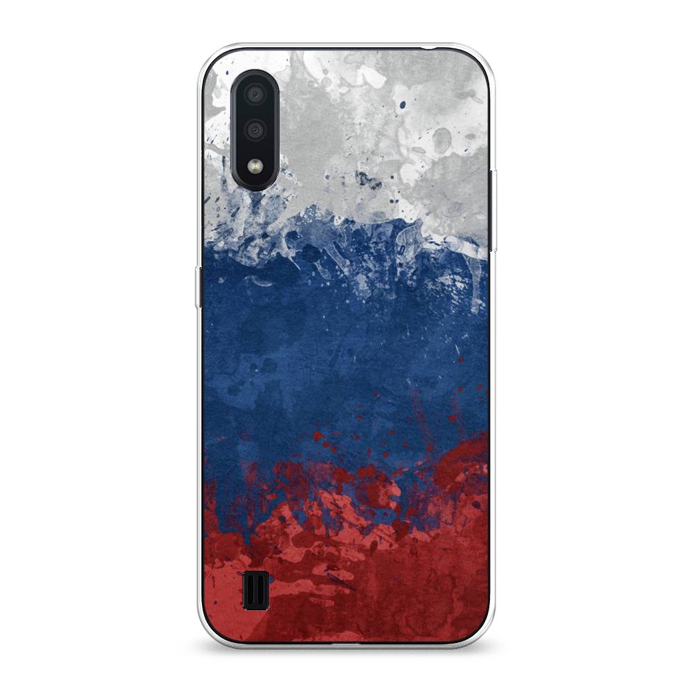 

Чехол Awog на Samsung Galaxy A01 "Флаг России неровный", Разноцветный, 29550-5