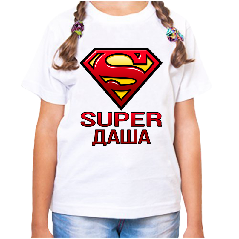 

Футболка девочке белая 30 р-р супер даша, Белый, fdd_super_dasha