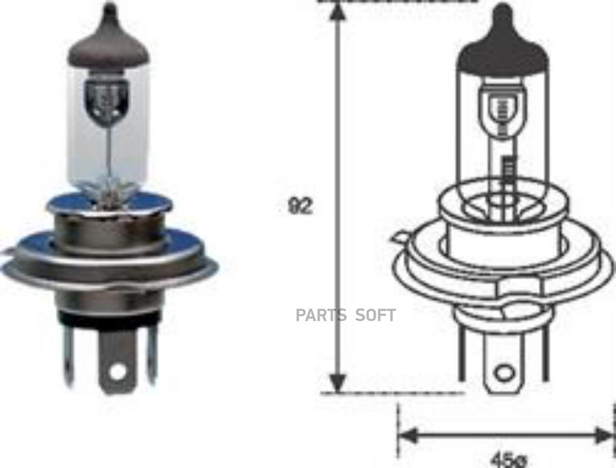 MAGNETI MARELLI 002555100000 Лампа H4 12