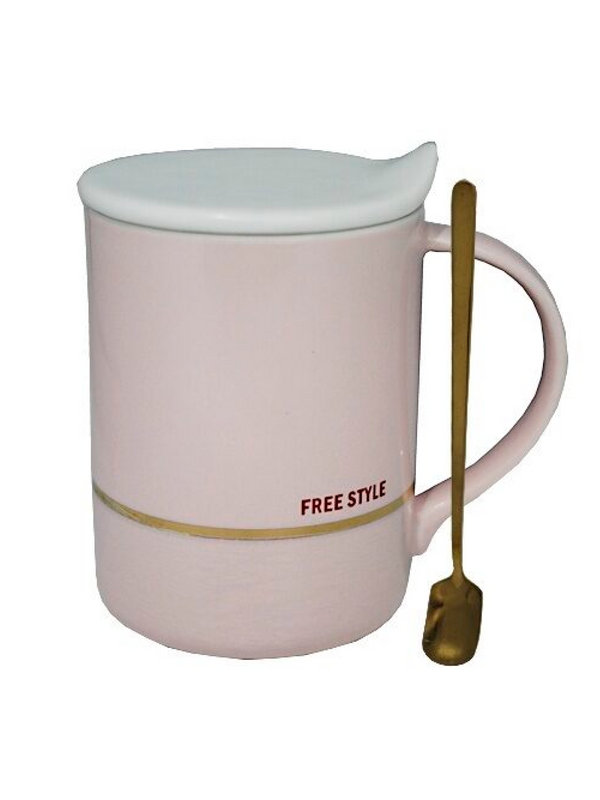 фото Кружка с крышкой и ложкой lenardi 430 мл 106-017