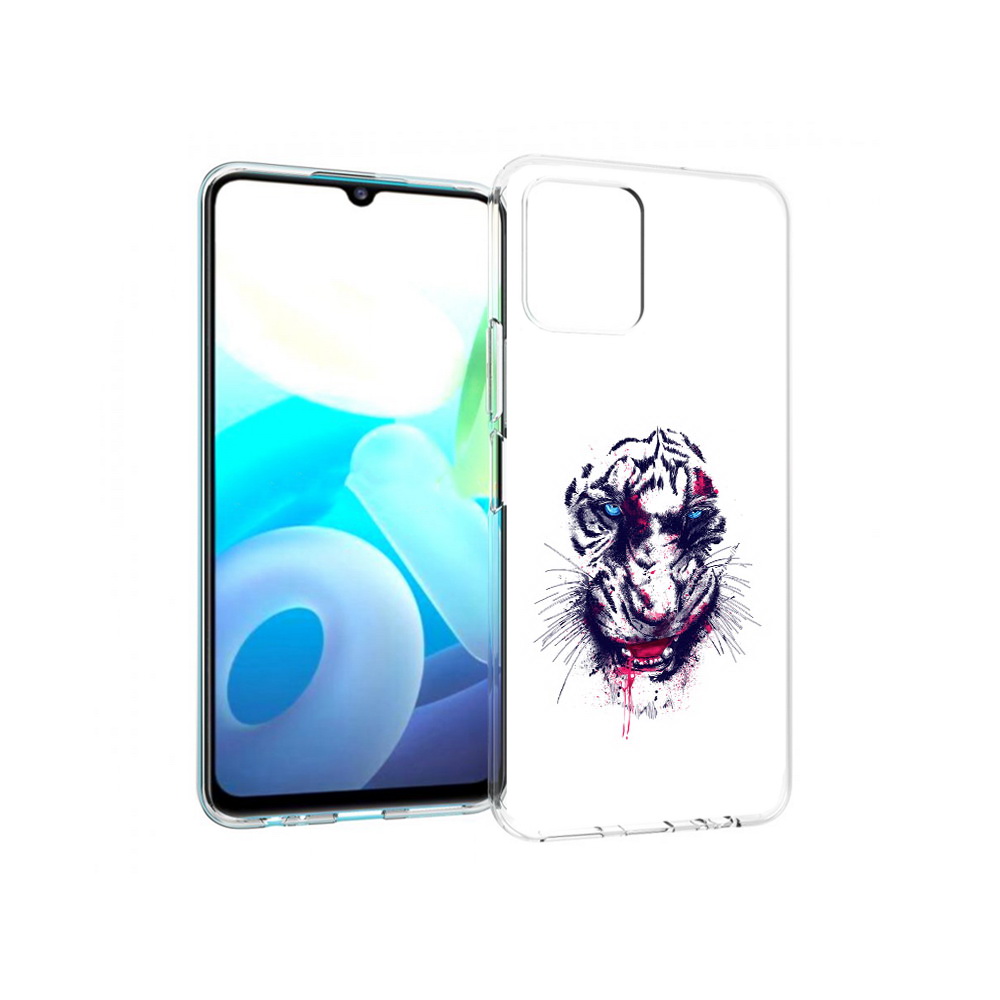 

Чехол MyPads Tocco для Vivo Y15s безумный тигр (PT224456.390.228), Прозрачный, Tocco