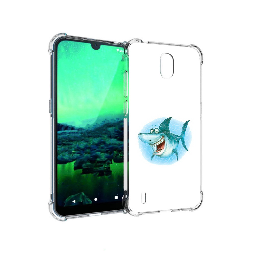 

Чехол MyPads Tocco для Nokia 1.3 веселая акула (PT227048.104.261), Прозрачный, Tocco