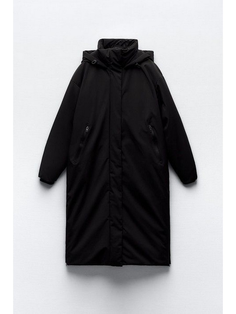

Парка женская ZARA 12557798 черная S, Черный, 012557798