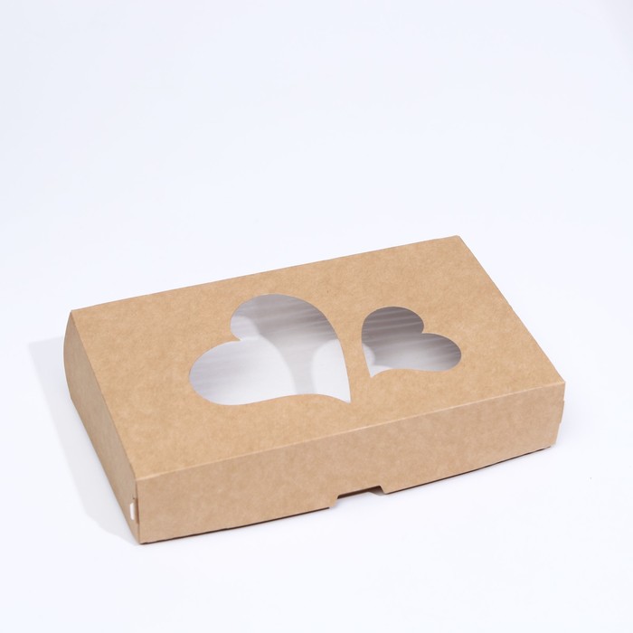 

Коробка складная "Сердца", крафт, 20 х 12 х 4 см (20 шт), Бежевый