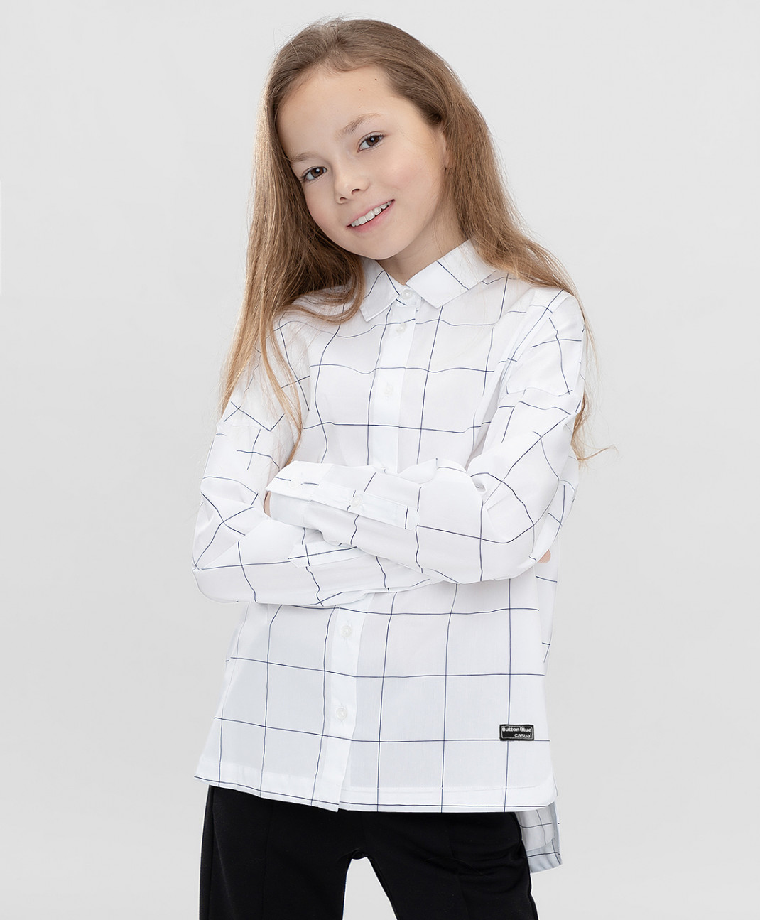 

Блузка в клеточку Button Blue цв.белый р.146 222BBGS22150202, 222BBGS22150202