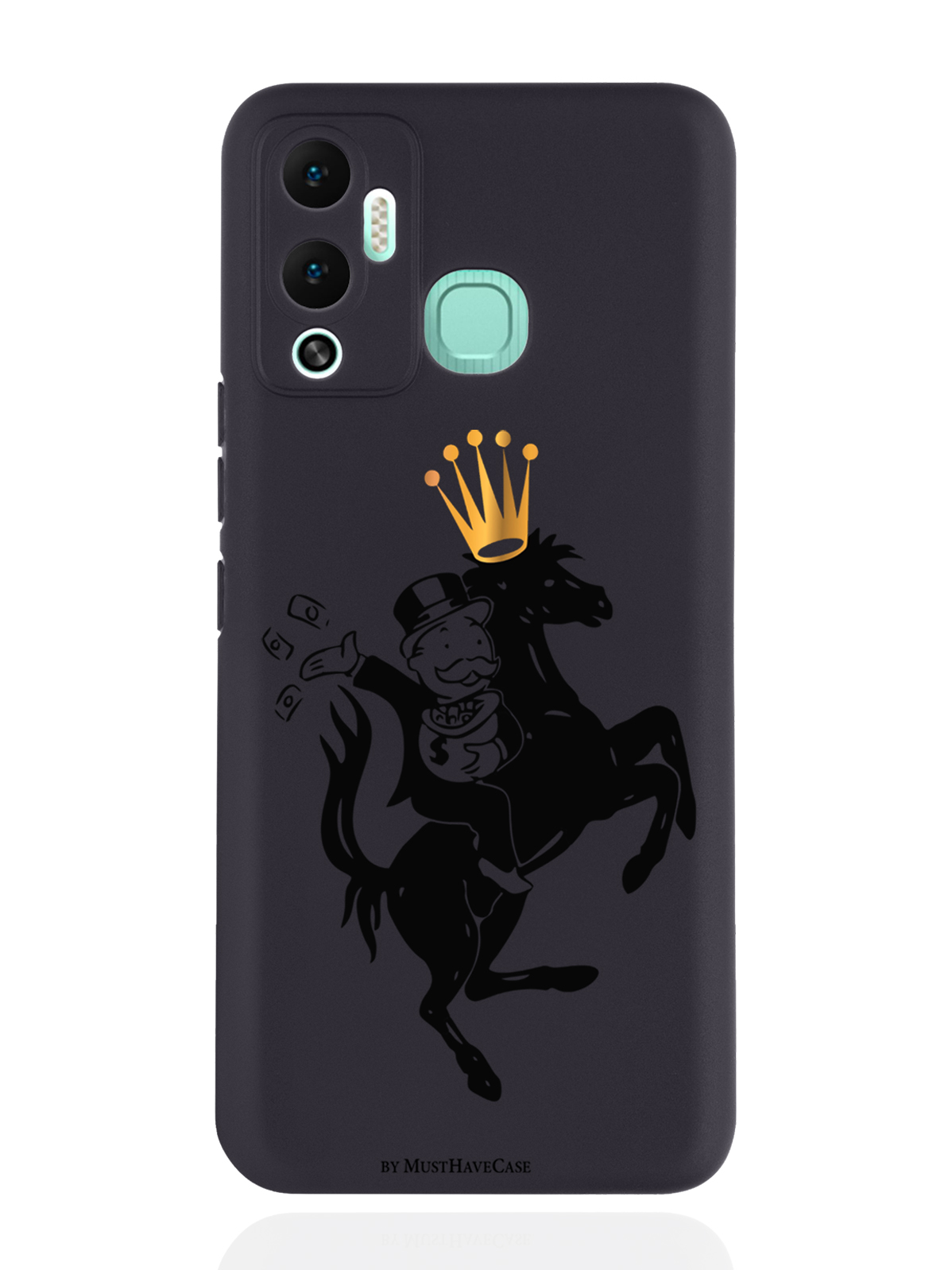 

Чехол MustHaveCase для Infinix Hot 12 Play Monopoly на коне черный, Черный;золотистый