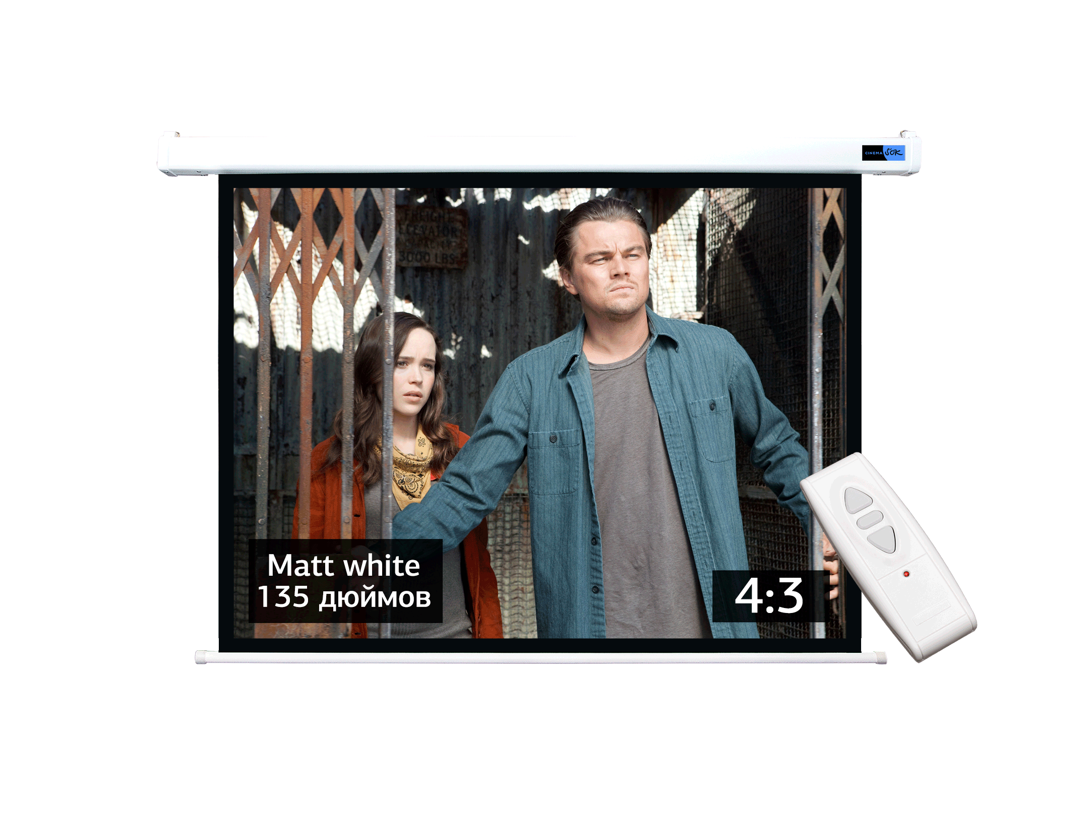

Экран Cinema S'OK SCPSM-274x206 135'' 4:3 настенно-потолочный, моториз, белый корпус, SCPSM-274x206