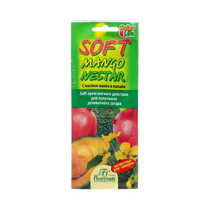 Soft-крем Floresan мягкого действия для деликатного загара с маслом манго и папайи 15 мл