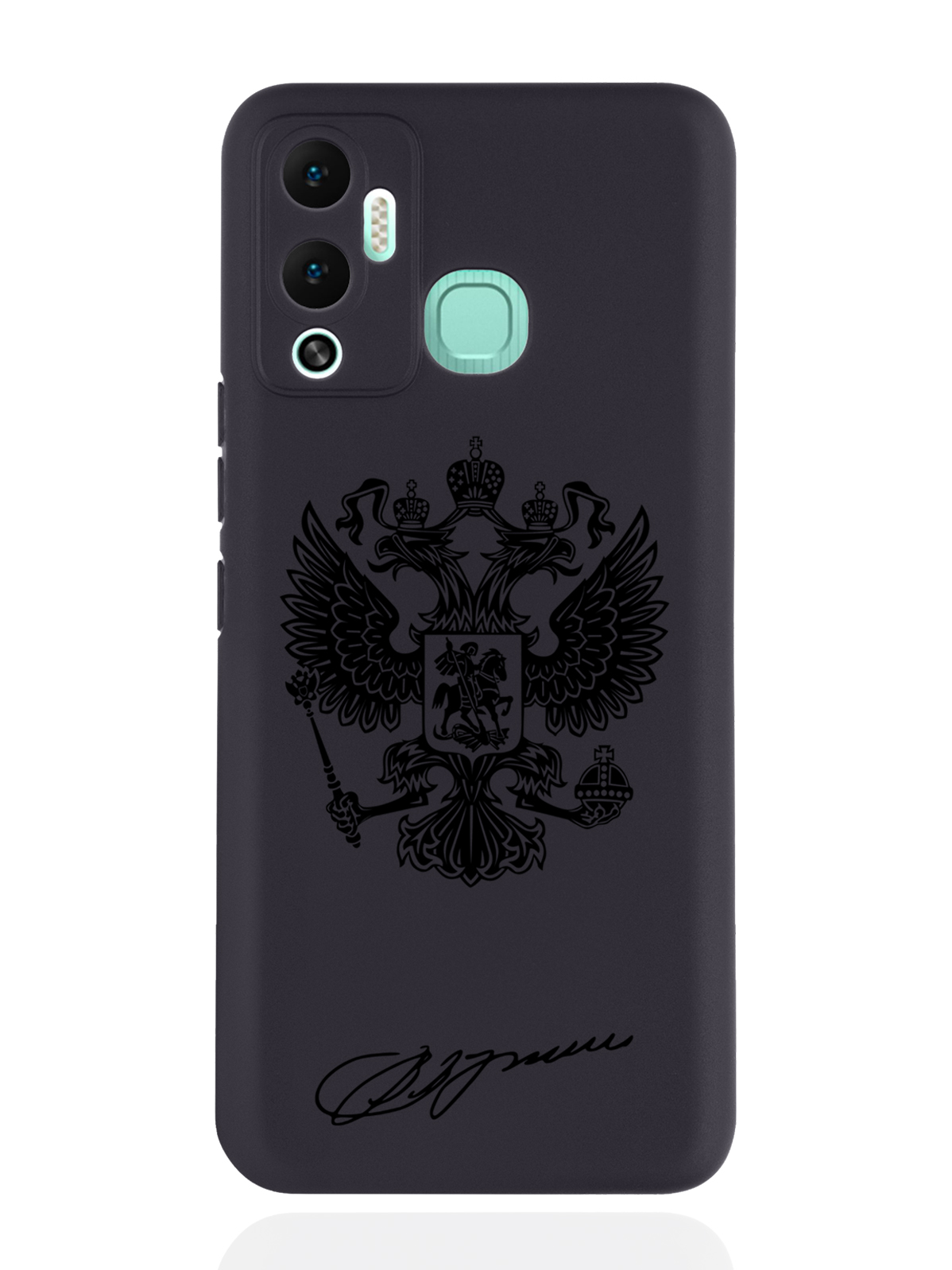 фото Чехол musthavecase для infinix hot 12 play черный лаковый герб черный