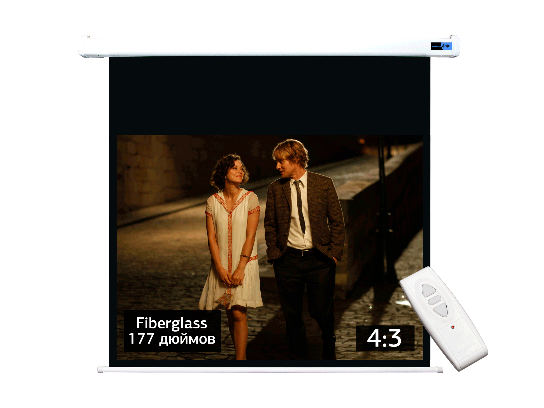 

Экран Cinema S'OK SCPSM-360x270-ED90 Pro 177'' 4:3 настенно-потолочный, моториз белый, SCPSM-360x270FG-ED90