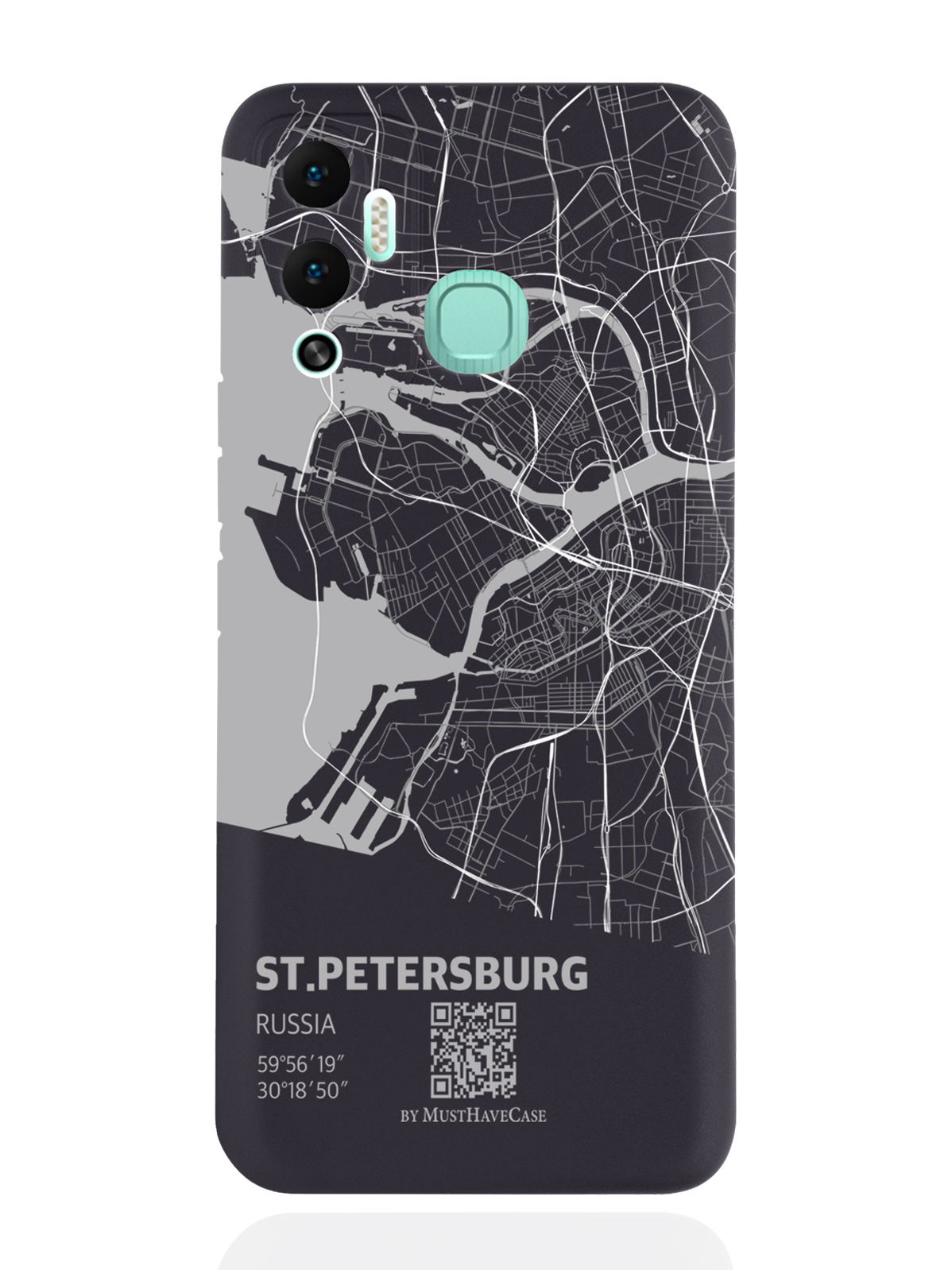 

Чехол MustHaveCase для Infinix Hot 12 Play Карта Санкт-Петербурга черный, Серый;черный