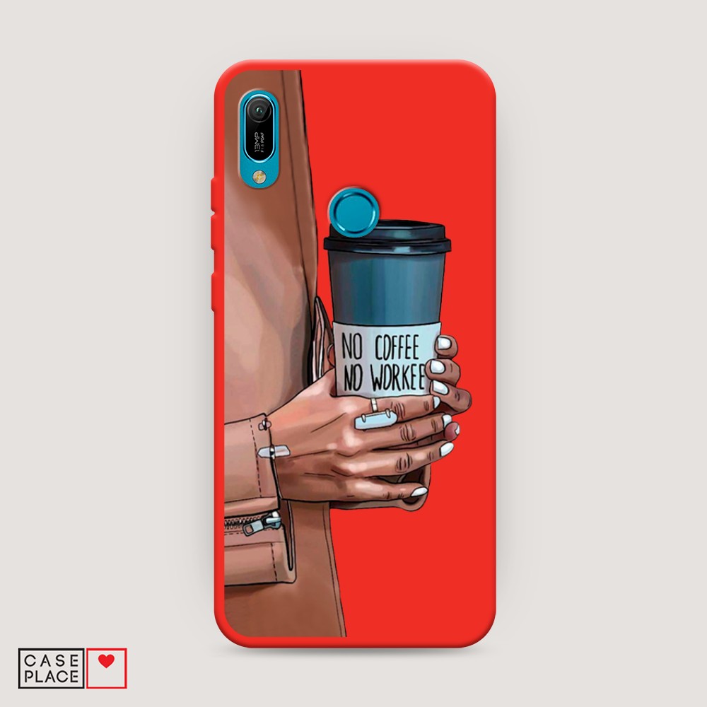 

Чехол Awog на Huawei Y6 2019 "No coffee", Разноцветный, 68653-1