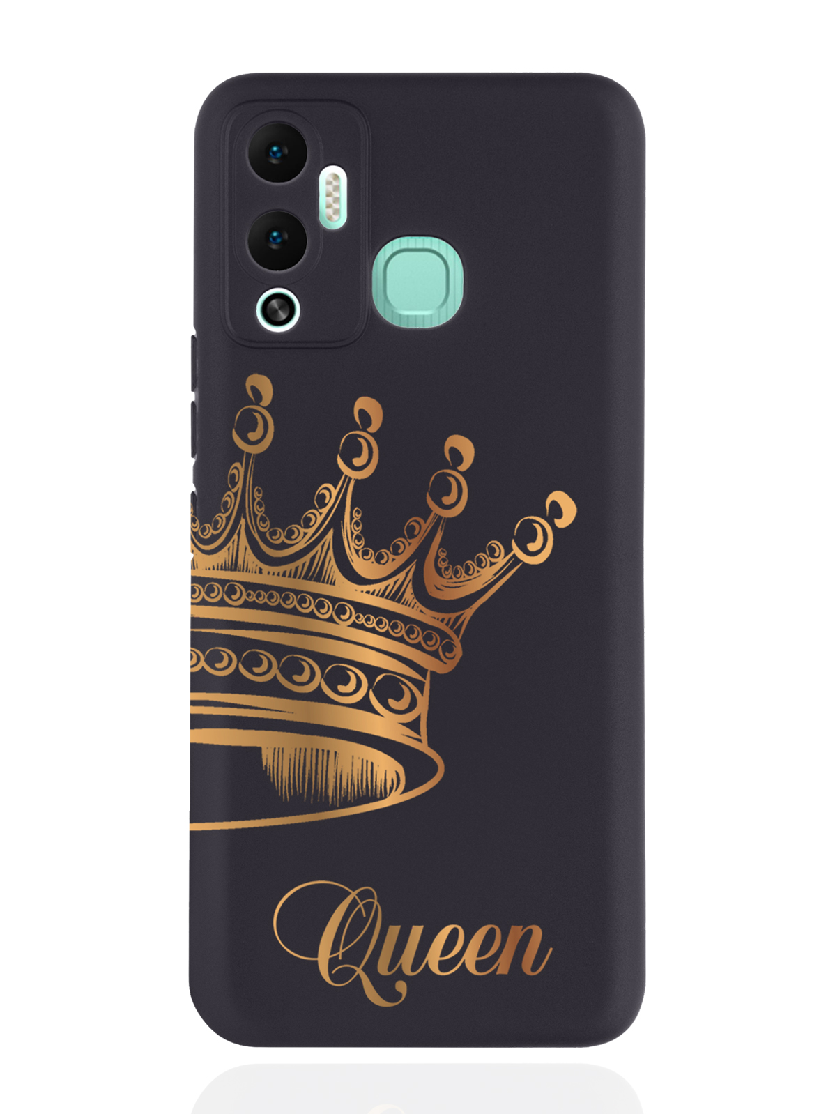 

Чехол MustHaveCase для Infinix Hot 12 Play Парный чехол корона Queen черный, Черный;золотистый