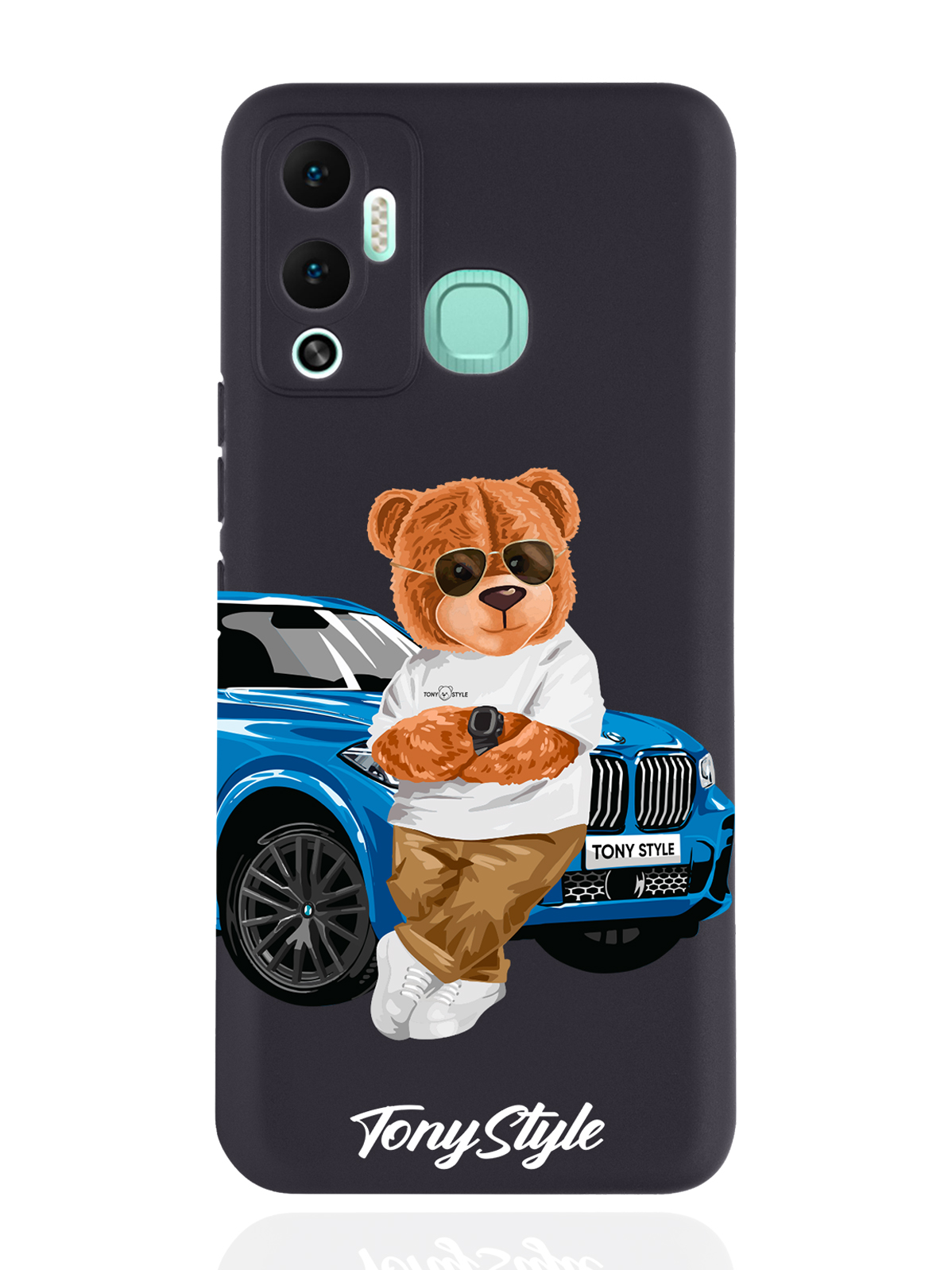 

Чехол Tony Style для Infinix Hot 12 Play Tony Style с машиной черный, Голубой;коричневый;белый