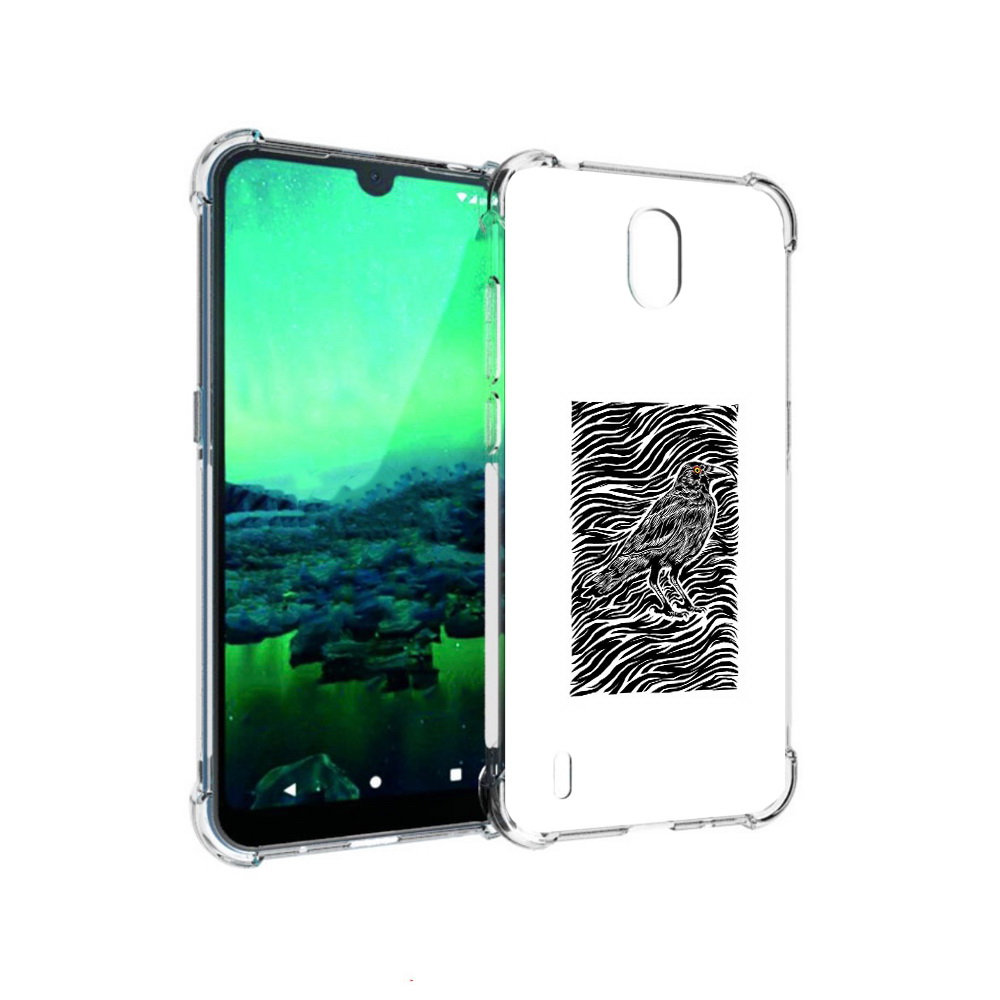 

Чехол MyPads Tocco для Nokia 1.3 ворон в абстракции (PT227048.104.272), Прозрачный, Tocco