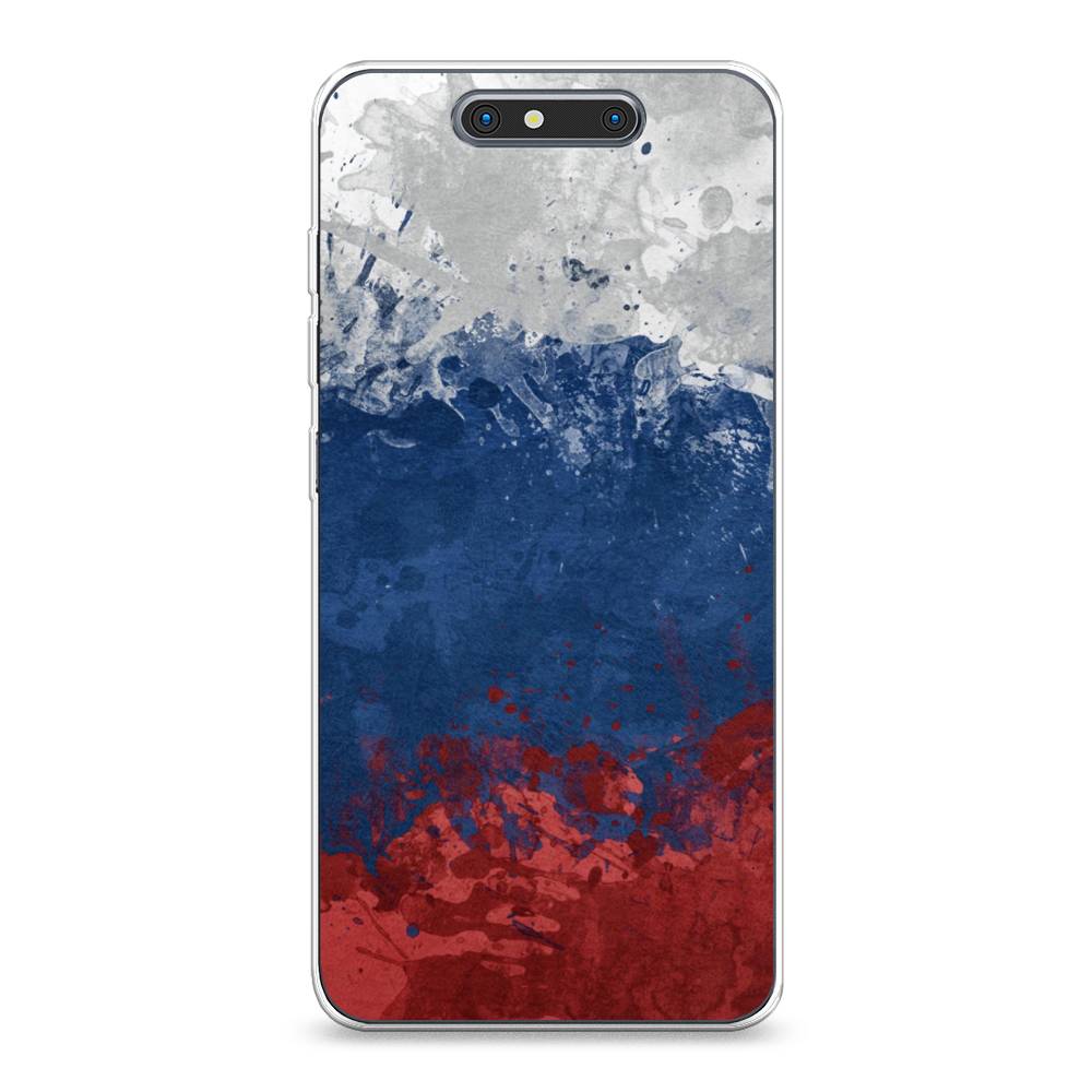 фото Чехол awog "флаг россии неровный" для zte blade v8