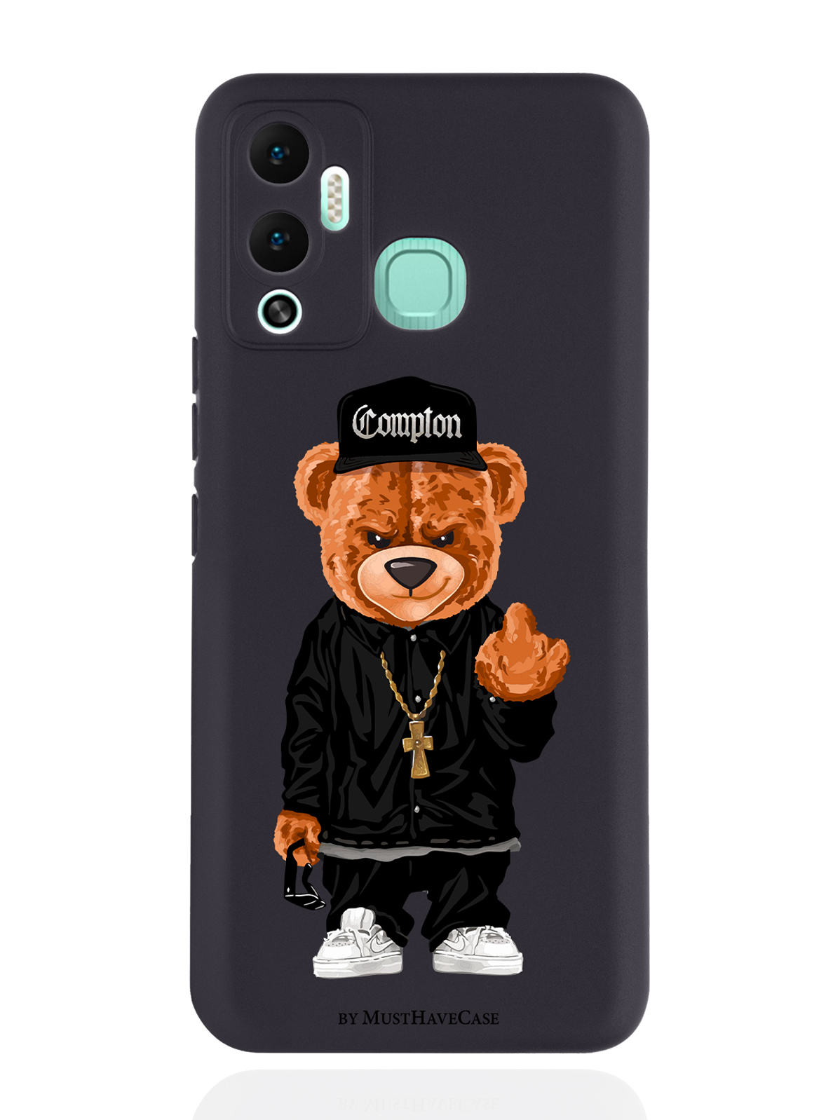 фото Чехол musthavecase для infinix hot 12 play мишка compton черный