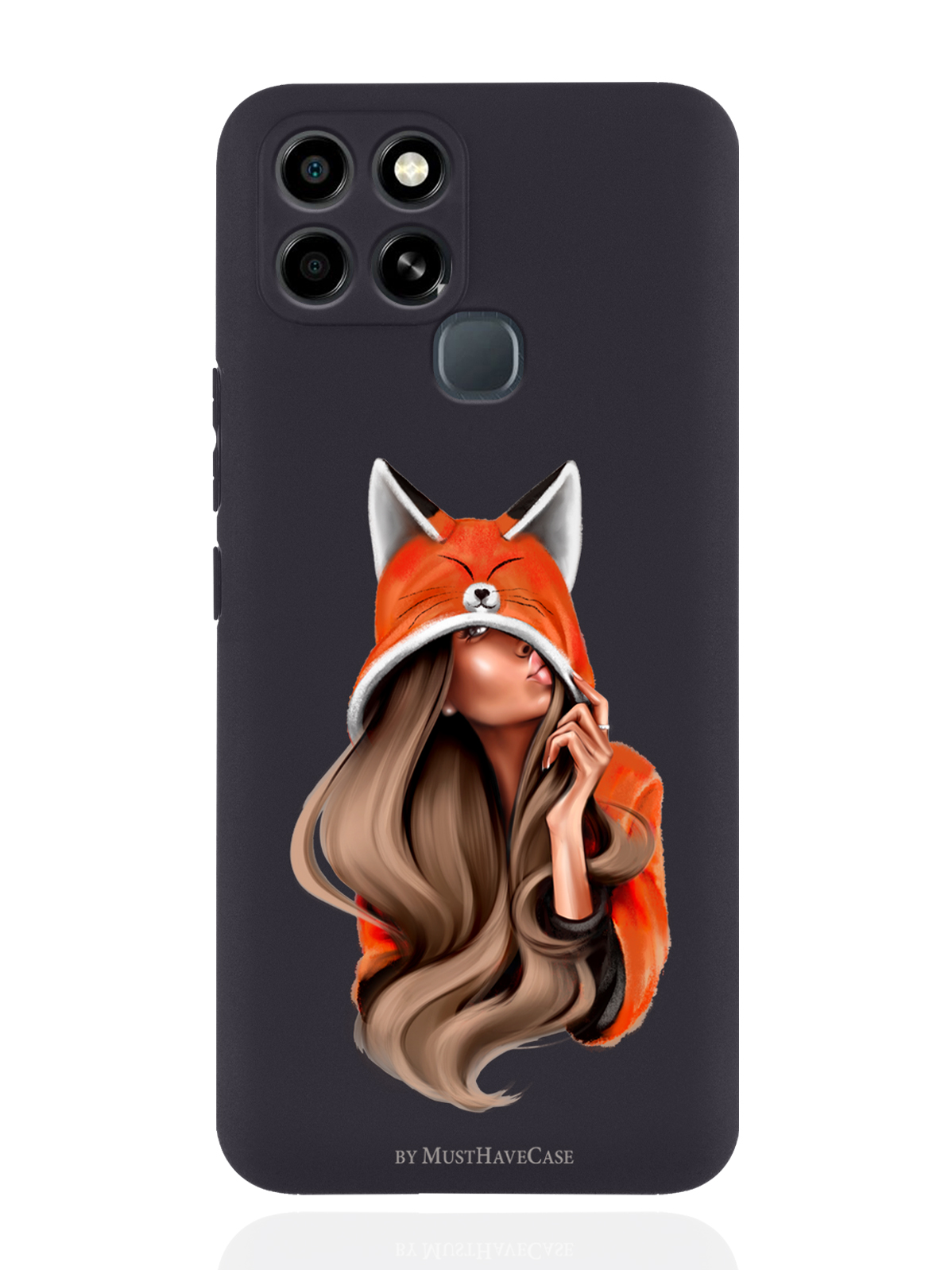 

Чехол MustHaveCase для Infinix Smart 6 Лисичка черный, Оранжевый;черный