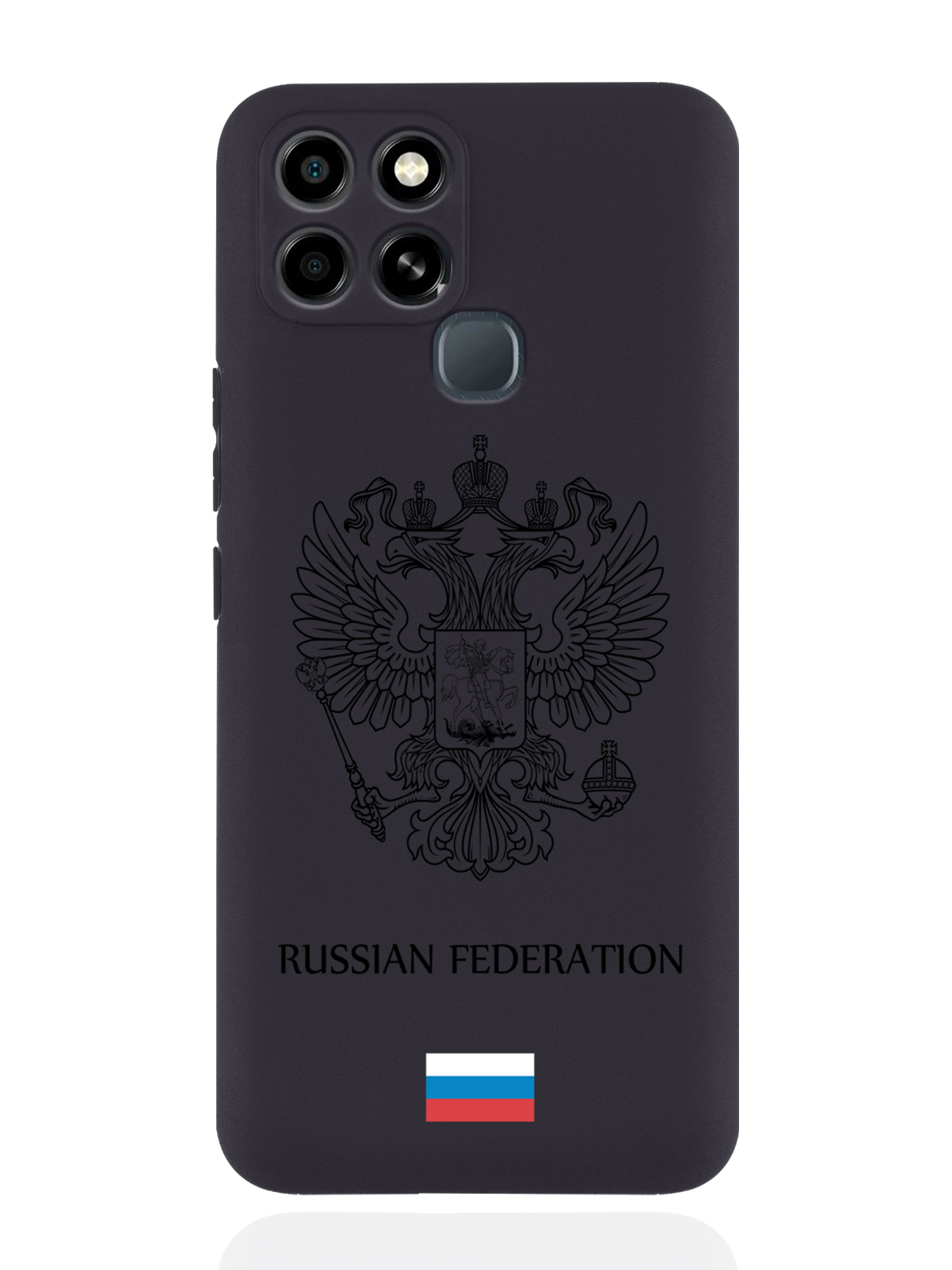 

Чехол MustHaveCase для Infinix Smart 6 Черный лаковый Герб Россия черный