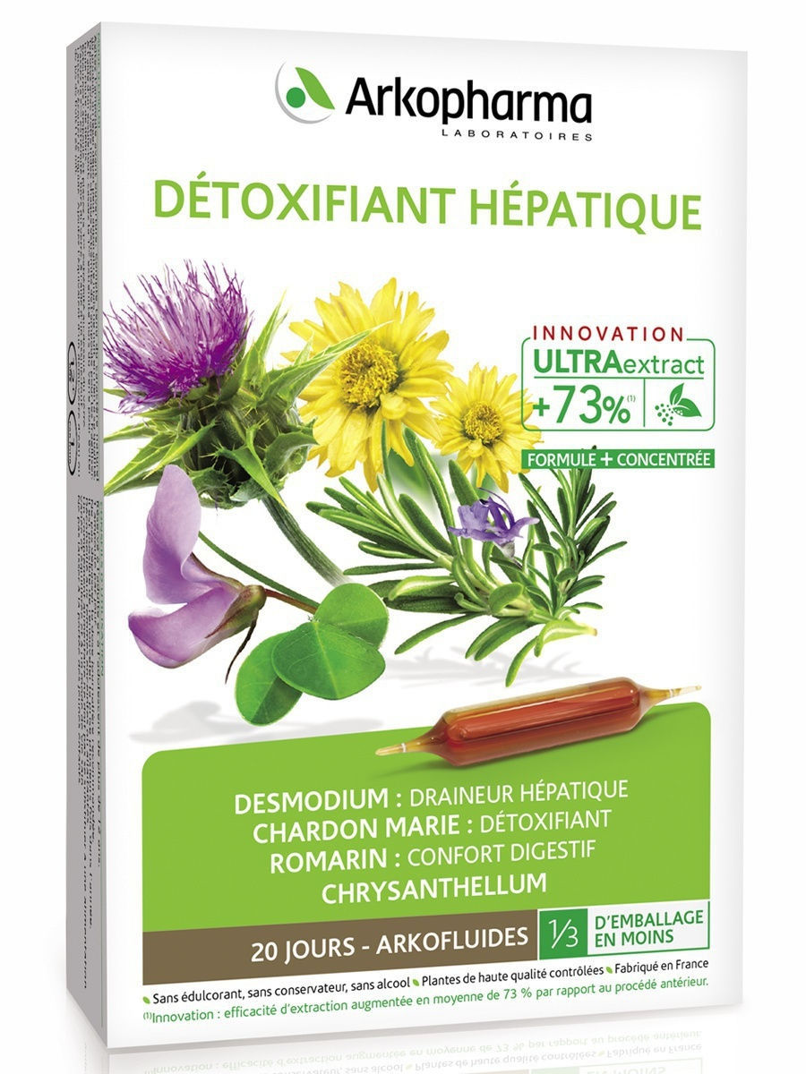 фото Печеночный детокс arkopharma detoxifiant hepatic ампулы 10 мл 20 шт.