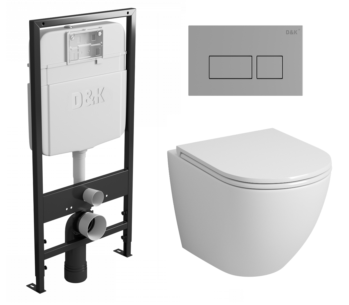 

Комплект: инсталляция D&K + унитаз Grossman + Кнопка прямоугольная хром, 523408