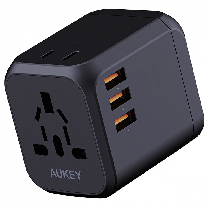 фото Сетевое зарядное устройство aukey pd universal adapter, 3xusb, 3 a, (pa-ta04) black