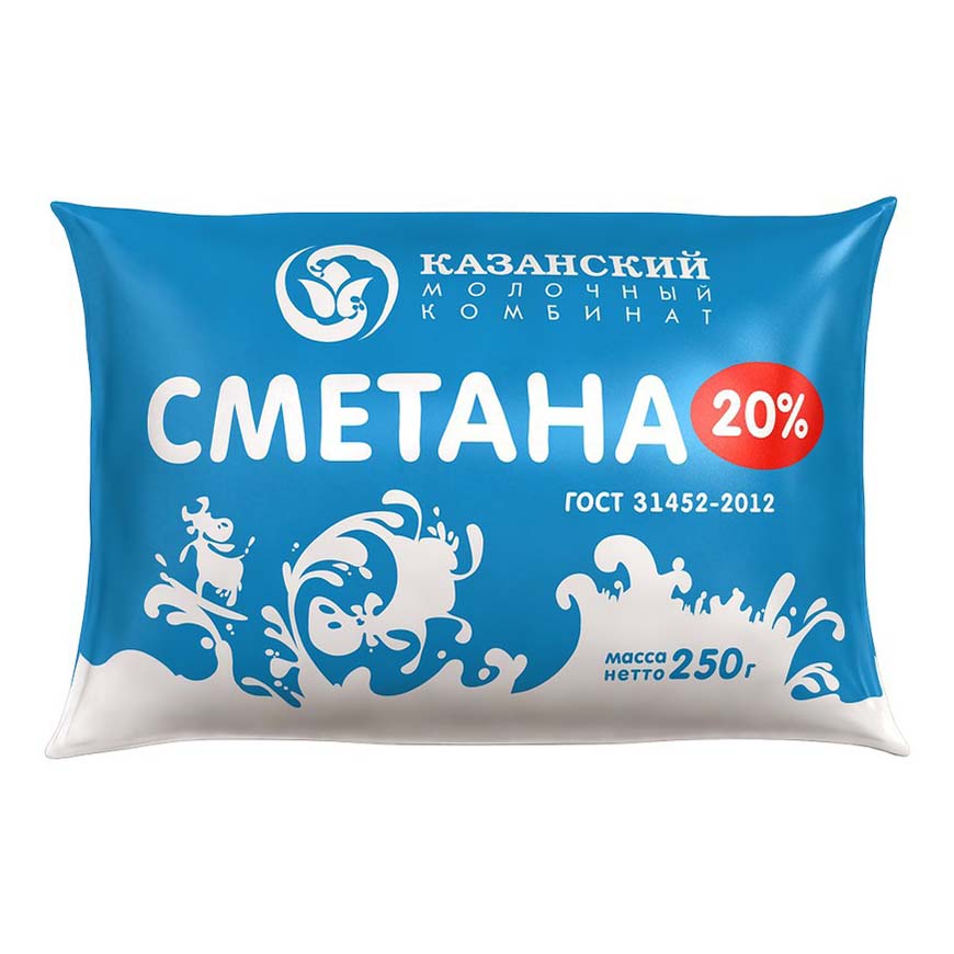 фото Сметана молочная речка 20% 250 г бзмж