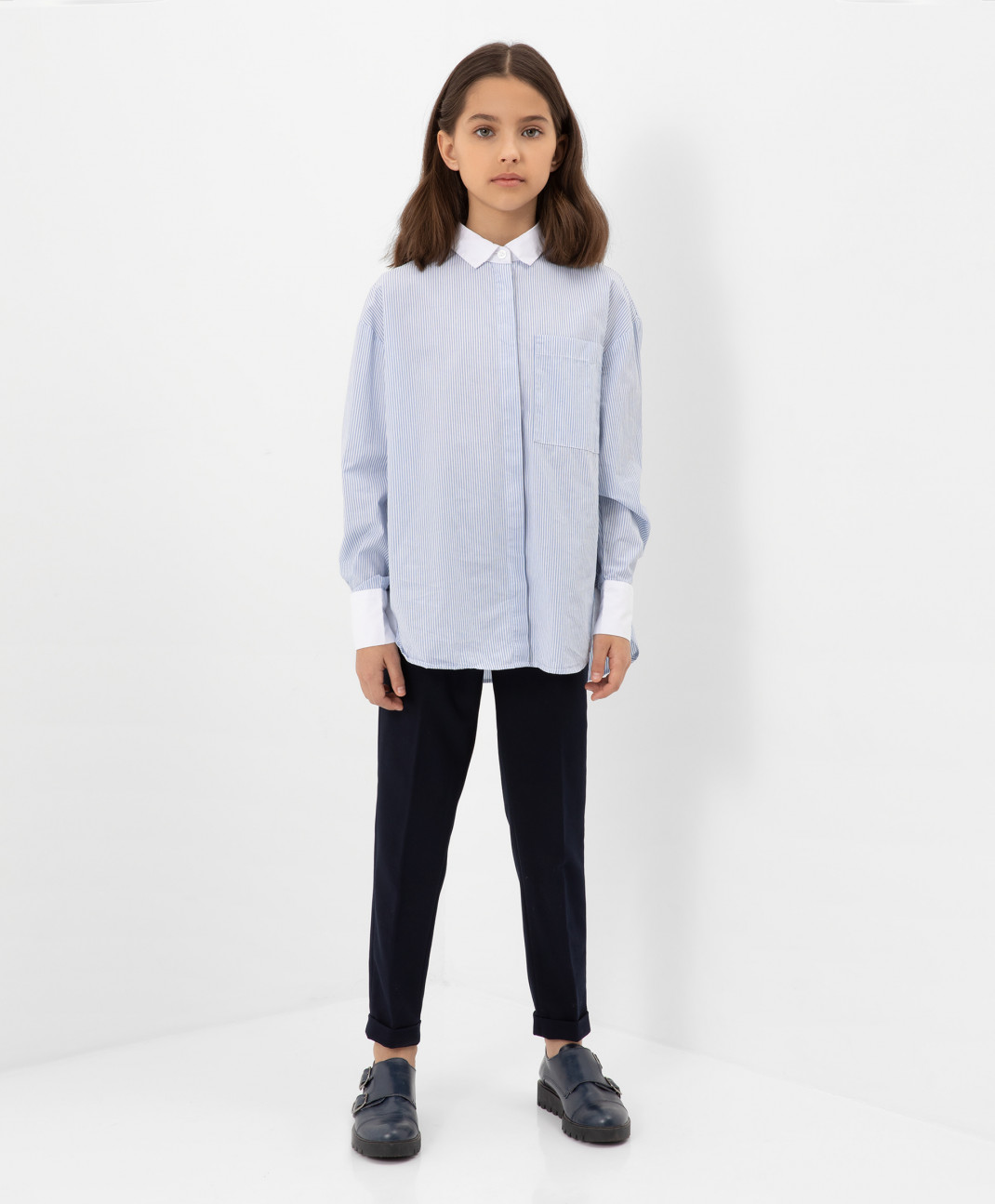 

Блузка в полоску Gulliver цв.голубой р.164 200GSGC2205, 200GSGC2205