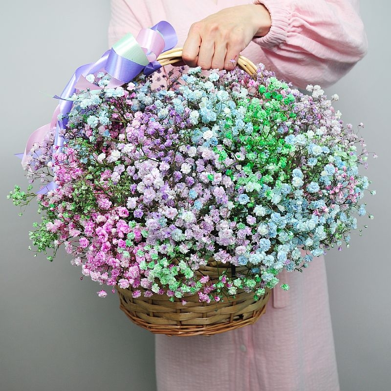 

Цветочная композиция Studio Floristic с Гипсофилой Цветочный Микрокосмос разноцветный