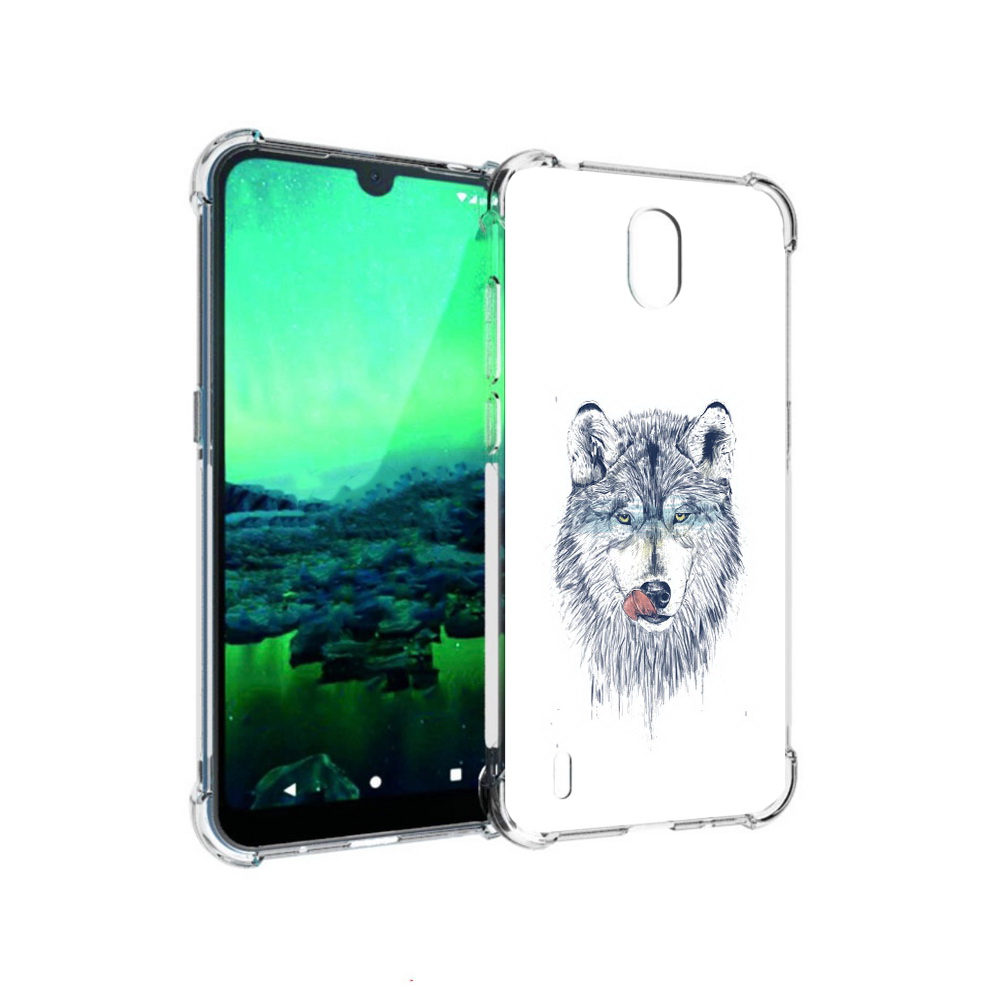 

Чехол MyPads Tocco для Nokia 1.3 голодгый волк (PT227048.104.292), Прозрачный, Tocco