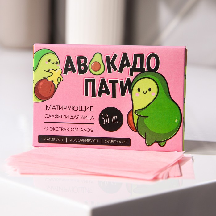 

Матирующие салфетки Beauty Fox для лица Авокадо пати 100 шт