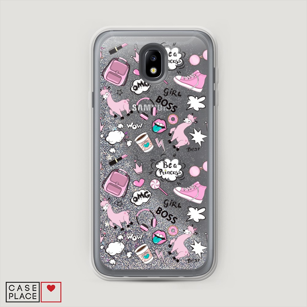 

Чехол Awog на Samsung Galaxy J7 2017 / Самсунг J7 2017 "Стильная лама", 23191-1