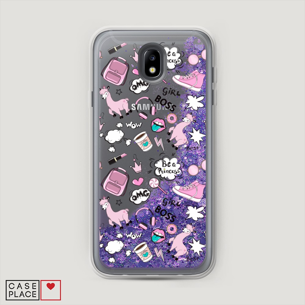

Жидкий чехол с блестками "Звездный единорог" на Samsung Galaxy A91
