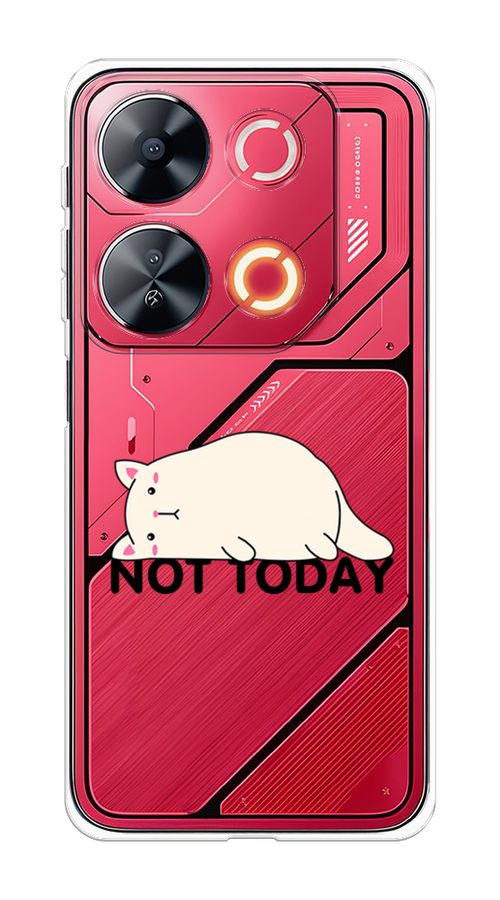

Чехол на Itel P65 "Cat not today", Белый;розовый;черный, 3202350-1