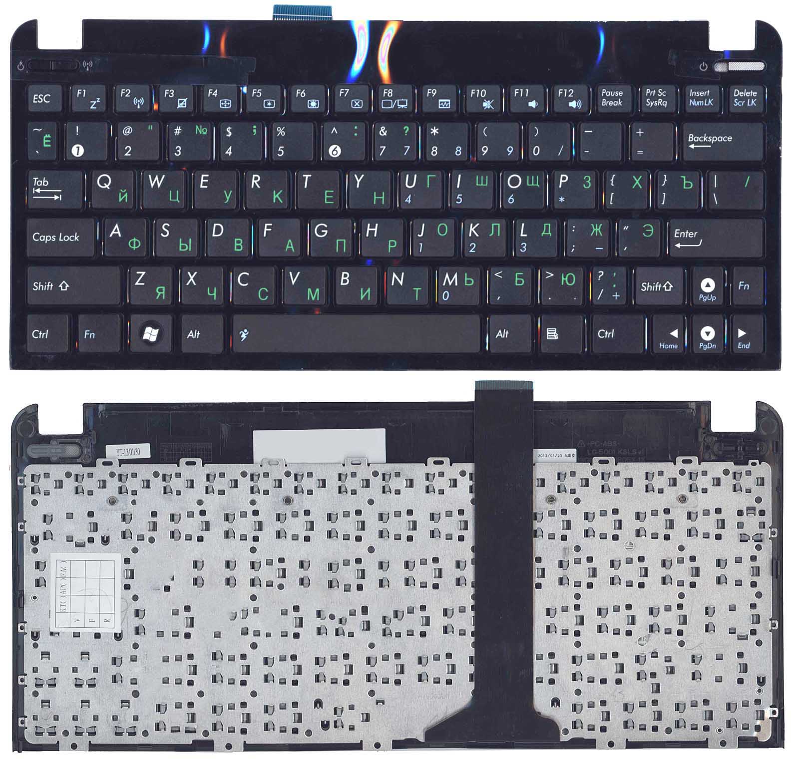 

Клавиатура для ноутбука Asus Eee PC 1015 черная с рамкой
