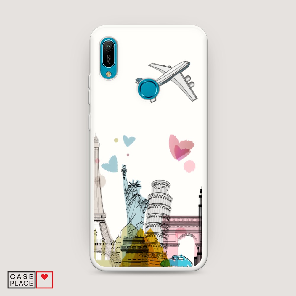 

Чехол Awog на Huawei Y6 2019 "Самолет путешествий", Разноцветный, 68657-1