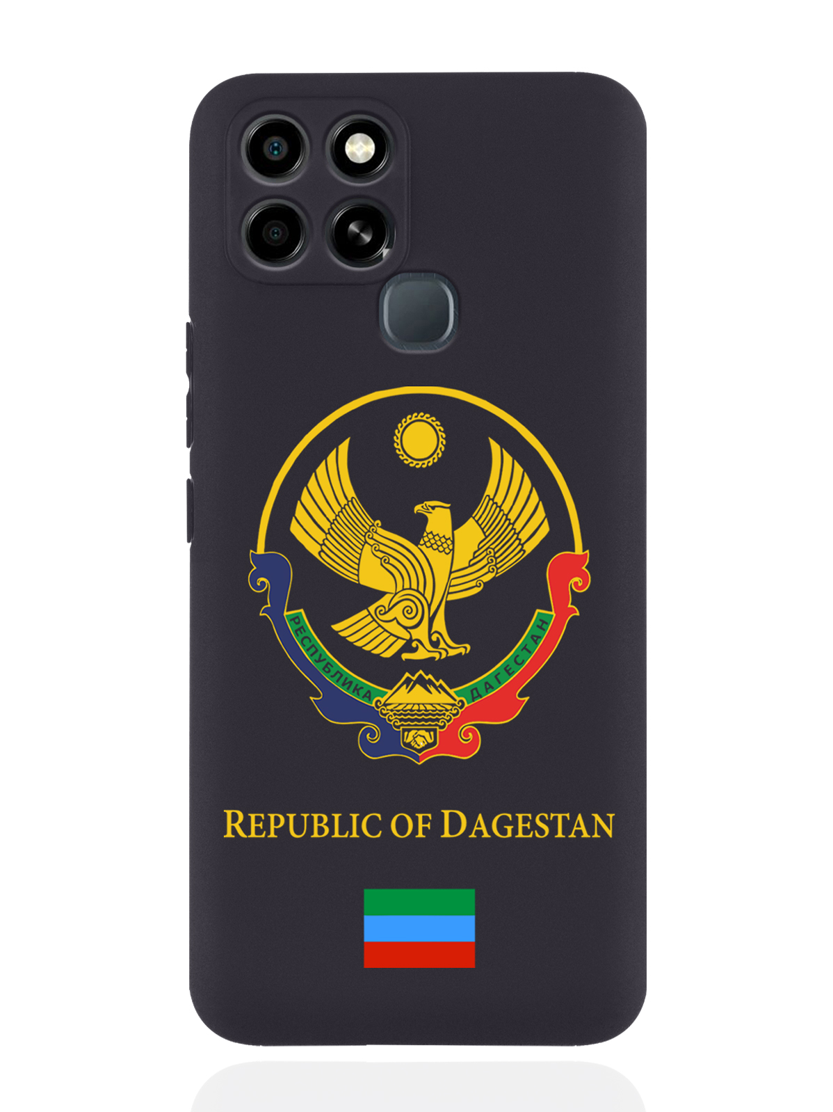 

Чехол SignumCase для Infinix Smart 6 Герб Дагестана черный, Разноцветный