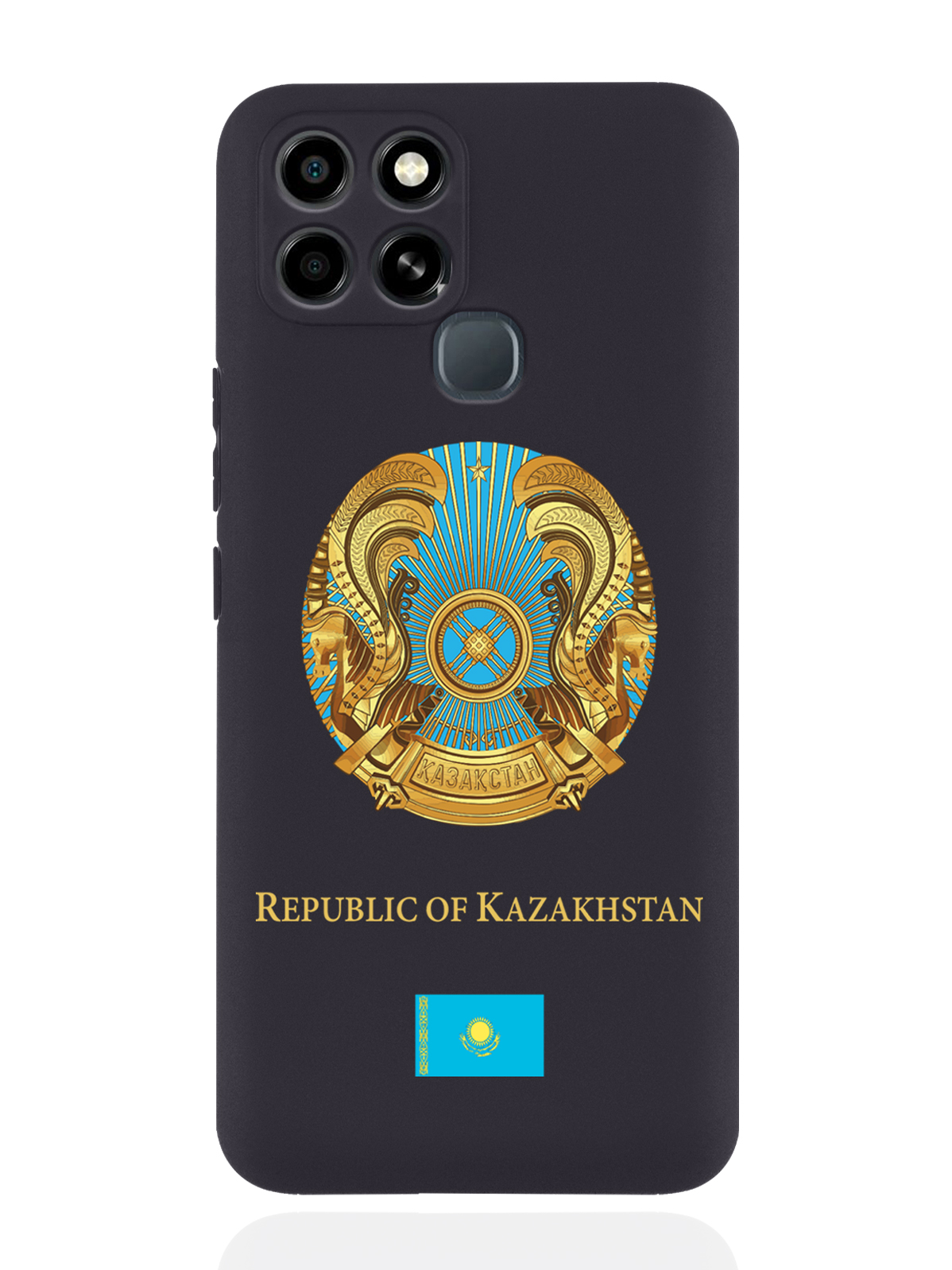 

Чехол SignumCase для Infinix Smart 6 Герб Казахстана черный, Разноцветный