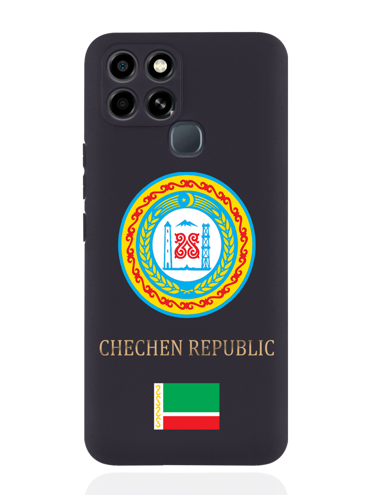 

Чехол SignumCase для Infinix Smart 6 Герб Чечни черный, Разноцветный