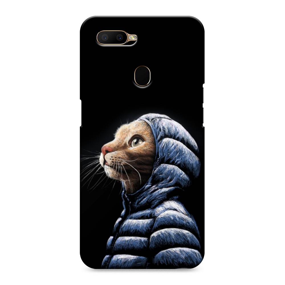 фото Пластиковый чехол "кот в капюшоне" на oppo a5s awog