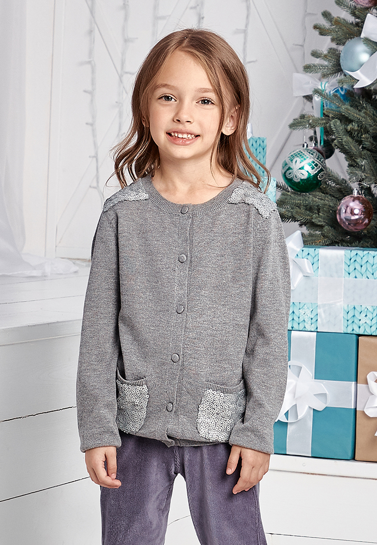 

Кардиган детский Max&jessi AW19JIA12 серый р.104, AW19JIA12