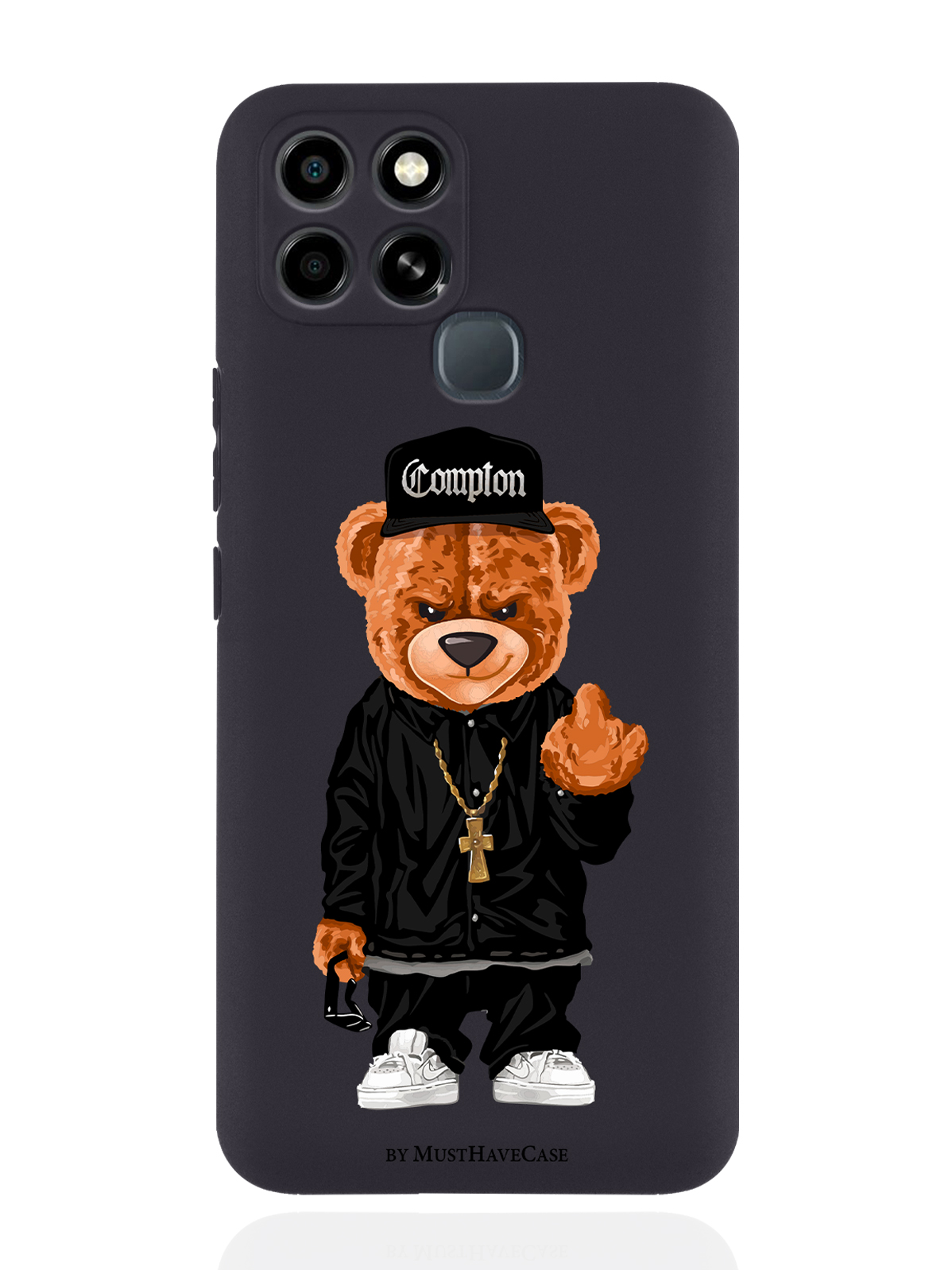 

Чехол MustHaveCase для Infinix Smart 6 Мишка Compton черный, Коричневый;черный;белый